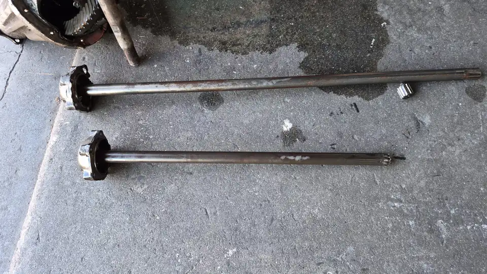 Driveshafts removed during a mechanical repair
