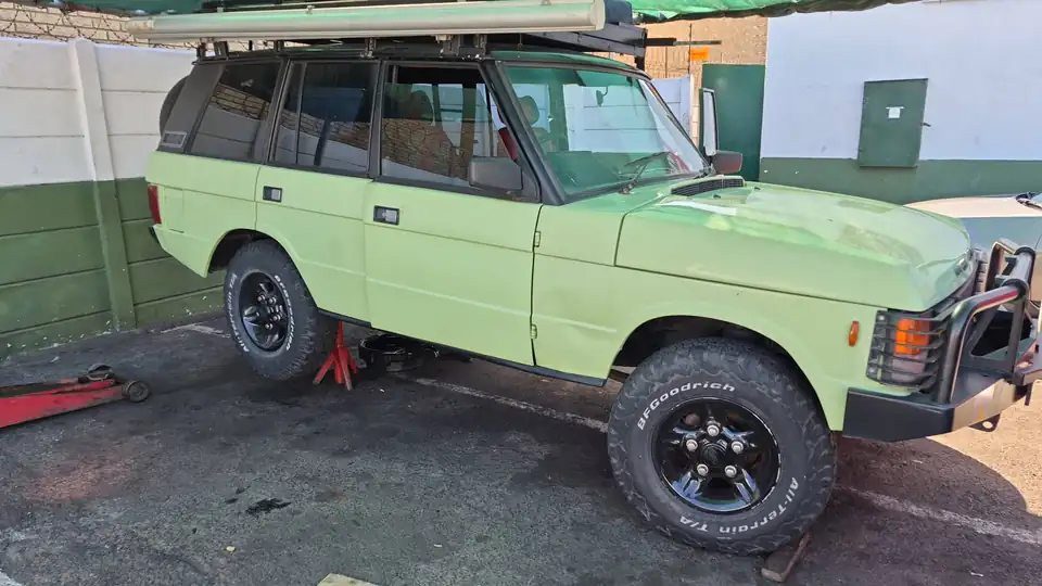 Classic Range Rover in the workshop