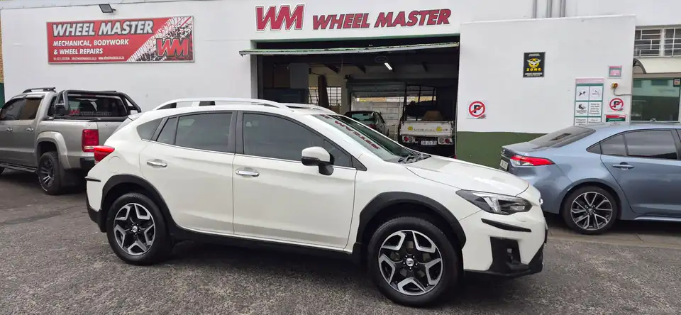 Subaru XV outside the Wheel Master workshop after a major service and brakes